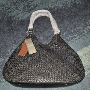 NWT AMERICAN LEATHER CO. Heritage Black Woven Women's Bag